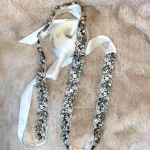 Formal cz and satin dress accent belt. NWOT